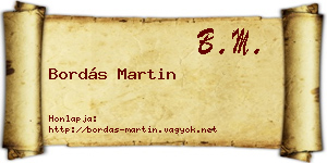 Bordás Martin névjegykártya